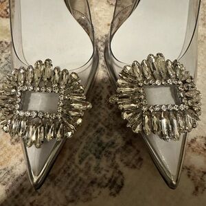 Good American Cinderella heels with Crystal Embellishments